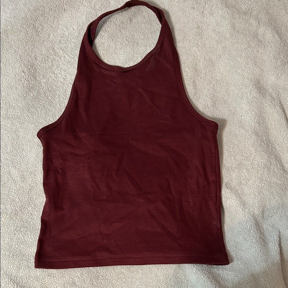 Hanes Women's Maroon Halter Tank Top